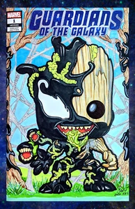 FUNKO POP VENOMIZED GROOT 11" X 17" GLOSS PRINT SIGNED by ARTIST CARY VALLERY - Picture 1 of 1