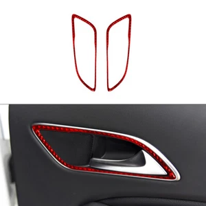 RED 2 Rear Door Handles Trim Cover For Mercedes Benz CLA 2014-2018/GLA 2015-2018 - Picture 1 of 12