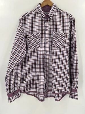 Designs John Lennon Dress Shirt Button-Down Long Sleeve Plaid XLARGE 2011 EUC - Image 1 of 4