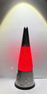 Original Lavalampe Marke SELTEN ROT SILBER ZAUBERER Glitzer Lampe Stern Mondsichel - Bild 1 von 15