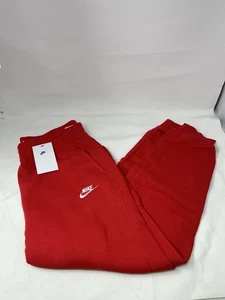 Nike Kids Club Fleece Jogger Sweatpants Red Sz L FD3008-657 - Picture 1 of 5
