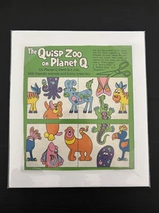 PANEL TRASERO CAJA CEREAL QUISP VINTAGE THE QUISP ZOO PLANET Q AÑOS 70 LIMPIO RARO - Imagen 1 de 5