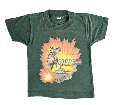 Vintage Underoos GI JOE Real American Hero 82 Hasbro Kids S 2-4 Green TShirt USA - Image 1 of 4