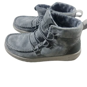 Hey Dude Zapatos Mujer 7 Gris Gamuza Eloise Tobillo Tirar Informales Botas Cómodas - Imagen 1 de 8