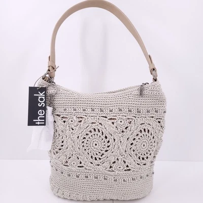 Bolso de Mano Hobo The Sak Sequoia Crochet Mediano Medallón Natural Bolso de Hombro Cartera Foto 1 de 4