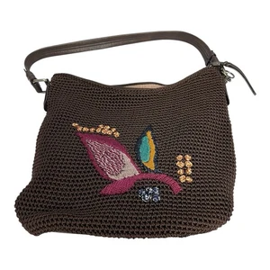 THE SAK SEQUOIA CROCHET HOBO COFFEE LEAF SHOULDER TOTE BAG HANDTASCHE - Bild 1 von 8