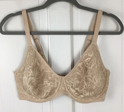 Bali 38D Breathe Underwire Bra Beige Floral Unlined DF7590 38 D - Image 1 of 4