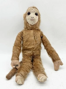 ANTIQUE MOHAIR MONKEY STUFFED TOY WITH FELT FACE AND HANDS CLASSIC SCHUCO STYLE - Picture 1 of 10