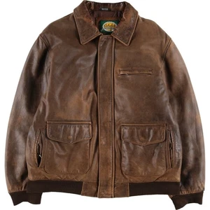 Vintage 90'S-00'S Cabelas Leather Flight Jacket Made in Canada Men's Size XL - Picture 1 of 20