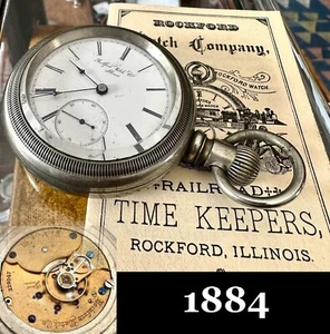 ROCKFORD WATCH Co. 18 Size, Hunting Model 3, 15j Circa: 1884 - Picture 1 of 9