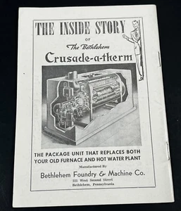 Bethlehem Foundry & Machine Co Crusade-A-Therm Boiler AD in Booklet PA 1950's - Picture 1 of 24