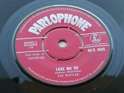 THE BEATLES  1962 UK 45   LOVE ME DO   RED PARLOPHONE 45-R 4949   1 A  1 O - Image 1 of 4