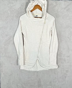 North Face Sweater Full Zip Hoodie Womens Small Pink Cream Asymmetrical Zip - Picture 1 of 9