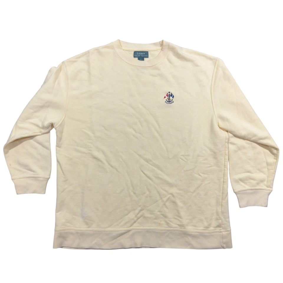 Sudadera para mujer Lauren Ralph Lauren Lg amarilla logotipo ancla 100 % algodón térmica Foto 1 de 4