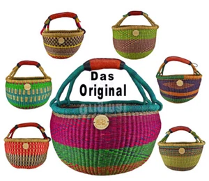Der Echte Afrika Bolga Korb Einkaufs / Marktkorb Stabil Leder Produktnr.A12 - Picture 1 of 7