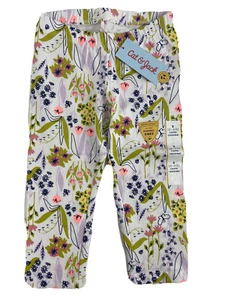 Cat And Jack Girls Almond Cream Floral Capri Legging Size Size (6/6x) New - Picture 1 of 6