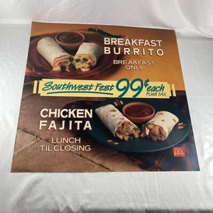 McDonalds 1991 Huhn Fajitas Frühstück Burrito Translite Laden Display Schild - Bild 1 von 6