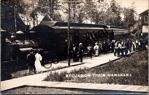 Real Photo Steam Loco Excursion Train Wanakena Cranberry Lake Adirondacks S373 - Picture 1 of 4