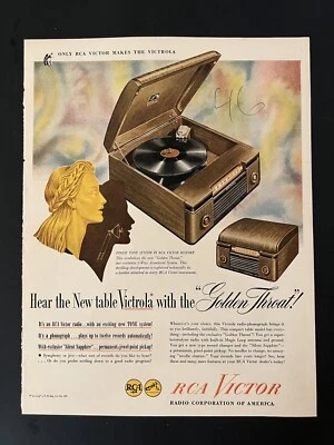 Música Victrola 10x13 RCA Victor Vintage 1946 Impressão Adicionar Mesa - Imagem 1 de 3
