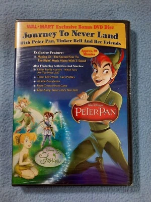 NEW SEALED WALT DISNEY'S JOURNEY TO NEVER LAND PETER PAN/TINKER BELL BONUS DVD  - image 1 of 2