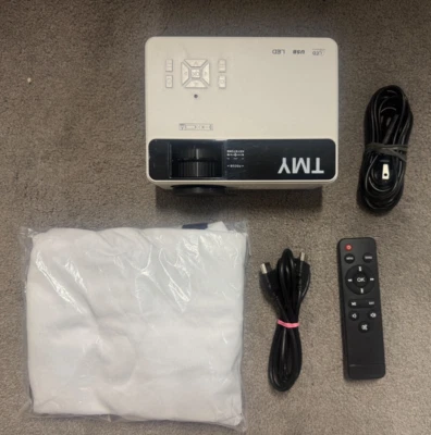 TMY Mini Movie Projector V08 1080P Full HD Bluetooth w/Remote, HDMI, 100' Screen - Image 1 of 4