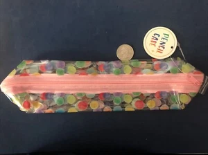 Pencil Case, Large Capacity Pencil Pouch with Zipper Green With Various Dots - N - Picture 1 of 3