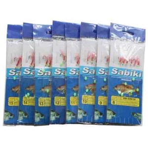 10er Pack Angeln Wobbler Sabiki Bait Rigs & Leuchtbohnen Angelhaken Salzwasser - Bild 1 von 11