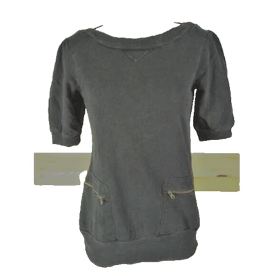 Mossimo Sudadera Manga Corta + Bolsillos Negro Sweetheart Volantes Anillo PEQUEÑA Foto 1 de 4