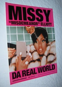 Original 1999 MISSY ELLIOT DA REAL WORLD Elektra Music Store Album Promo Poster - Picture 1 of 1