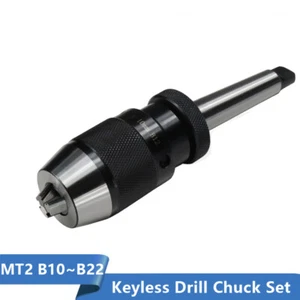 CNC Self Tighten Keyless Drill Chuck B10/B12/B16/B18/B22 + MT2 Morse Taper Shank - Picture 1 of 10
