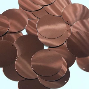 Round Sequin 40mm Rich Bronze Brown Metallic Loose Couture Paillettes - Picture 1 of 2