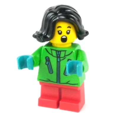 LEGO®  Child Girl Bright Green Jacket Minifigure™ hol275  Chinese New Year Ice - Image 1 of 4