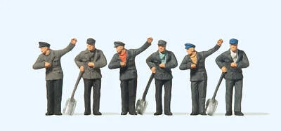 Preiser 14014 HO/OO Gauge Steam Locomotive Crews (6) Standard Figure Set