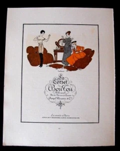 Pierre Brissaud Le Corset Bon Ton  Page pub Gazette Bon Ton année 10 - Imagen 1 de 4