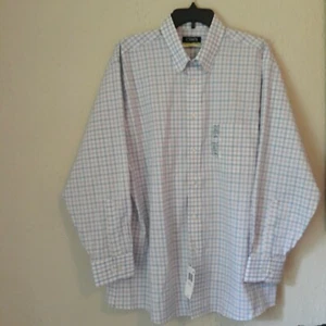 Camicia Chaps regolare manica lunga a quadri taglia 17-1/2 32/33 nuova con etichetta XL - Foto 1 di 12