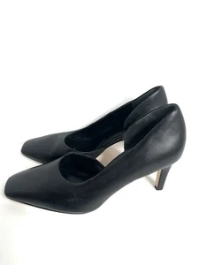 VINCE. Tiana Leather Pump Black D'orsay 100% leather US 6.5/EU 36.5 - Picture 1 of 6