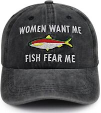 Cotton Funny Adjustable Embroidered Baseball Cap Fishing Travel Comfy UnisexCute