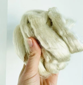 50g Tussah Silk Fibre Natural Raw Silk for Spinning Felting and Crafting - Picture 1 of 3