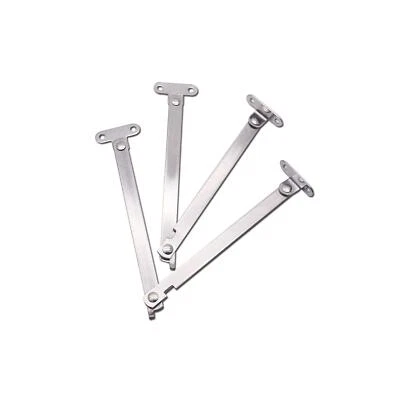 Bisagra de soporte de tapa plegable de 9,0" x 0,4" - Acero plateado para tapas de cajas de juguetes de madera Foto 1 de 4