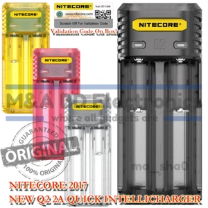 Nitecore Q2 2 Bay Battery Charger LED Display 18350 18650 21700 26650 AA AAA - Picture 1 of 1