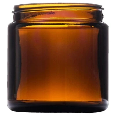 Amber Squat Glass Jar with Black Urea or Aluminium screw cap- 10 X 120ml - Image 1 of 3