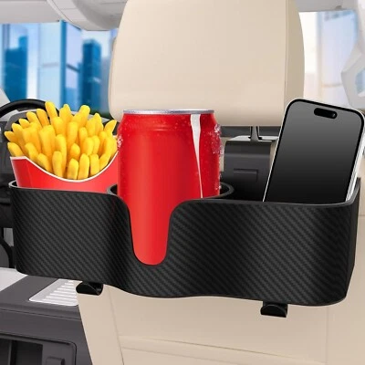 Organizador de banco traseiro de encosto de cabeça de carro com porta-copo 3 em 1 porta-copo de assento para veículos - Imagem 1 de 4
