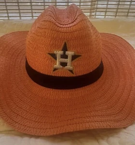 Houston Astros Orange Straw Cowboy Hat 2024 Limited Edition Promo Western One Sz - Picture 1 of 2