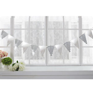 Triangle Twinkle Gold/Silver Paper Flag Bunting Banner Garland Party Home Decor 