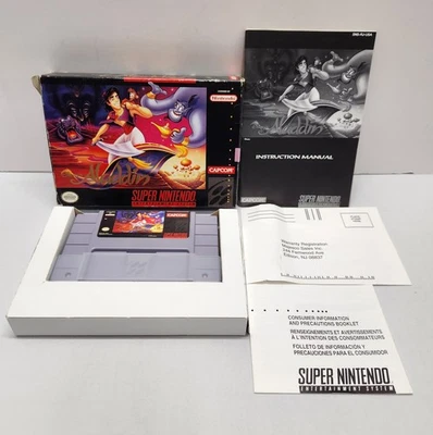 SNES Disney's Aladdin ~ CIB Complete  ~ Super Nintendo Capcom Classic  - Image 1 of 4