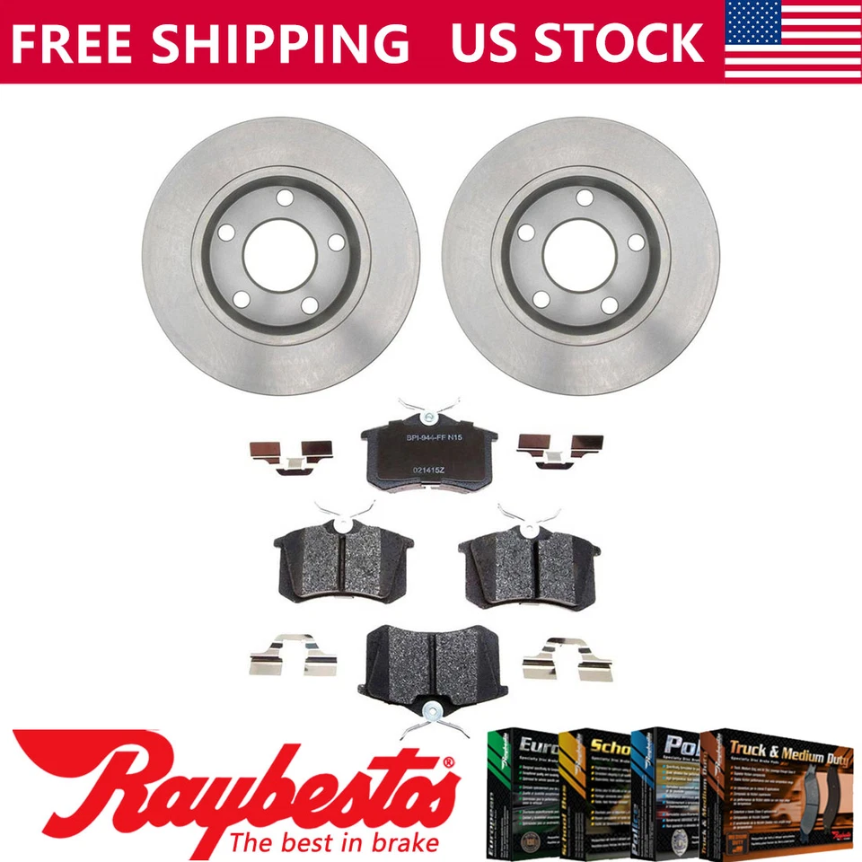 Rotores de freno traseros + pastillas de freno metálicas y herrajes para Audi A6 Quattro 2000 2001 Foto 1 de 4