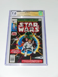 Marvel Star Wars 1977 1 CGC 7,0 WP SS 2x firmado Roy Thomas Howard Chaykin bonito - Imagen 1 de 16
