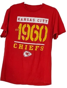 T-shirt Kansas City KC Chiefs NFL abbigliamento squadra rosso cotone adulto L - Foto 1 di 7
