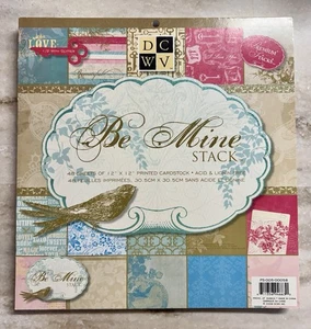 DCWV **BE MINE STACK** 12x12 Paper Pad 48 Sheets Love Valentine COMPLETE - Picture 1 of 23
