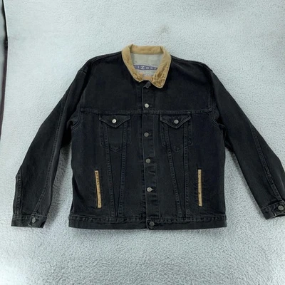 Chaqueta de Colección Arizona Jean Co Para Hombre Grande Denim Camionero Imitación Cuero EE. UU. 90s Foto 1 de 4